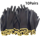 3 a 10 pares de luvas de trabalho pretas